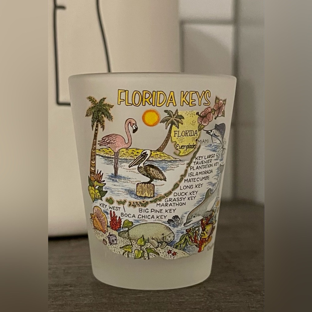 Florida Keys 90’s Vintage Frosted Shot Glass